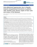 Báo cáo y học: Intra-abdominal hypertension due to heparin induced retroperitoneal hematoma in patients with ventricle assist devices: report of four cases and review of the literature