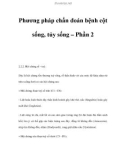 Phương pháp chẩn đoán bệnh cột sống, tủy sống – Phần 2