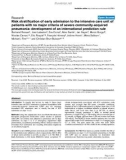 Báo cáo y học: Risk stratification of early admission to the intensive care unit of patients with no major criteria of severe community-acquired pneumonia: development of an international prediction rule