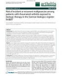 Báo cáo y học: Risk of incident or recurrent malignancies among patients with rheumatoid arthritis exposed to biologic therapy in the German biologics register RABBIT