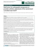 Báo cáo y học: Risk factors for radiographic progression in psoriatic arthritis: subanalysis of the randomized controlled trial ADEPT