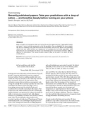 Báo cáo y học: Recently published papers: Take your predictions with a drop of saline … and breathe deeply before turning on your phone