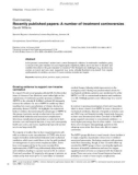 Báo cáo y học: Recently published papers: A number of treatment controversies