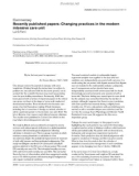 Báo cáo y học: Recently published papers: Changing practices in the modern intensive care unit