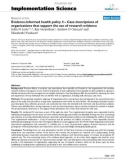 báo cáo khoa học: Evidence-informed health policy 4 – Case descriptions of organizations that support the use of research evidence