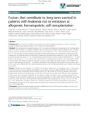 báo cáo khoa học: Factors that contribute to long-term survival in patients with leukemia not in remission at allogeneic hematopoietic cell transplantation