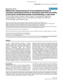 Báo cáo y học: Differential responsiveness to immunoablative therapy in refractory rheumatoid arthritis is associated with level and avidity of anti-cyclic citrullinated protein autoantibodies: a case study