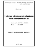 Tóm tắt luận án Tiến sĩ Triết học: Ý thức pháp luật với việc thực hiện dân chủ ở nông thôn Việt Nam hiện nay