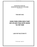 Luận văn: Hoàn thiện chính sách thuế đối với nhà thầu nước ngoài tại Việt Nam