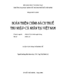 Luận văn Thạc sĩ Kinh tế: Hoàn thiện chính sách thuế thu nhập cá nhân tại Việt Nam