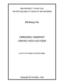 Luận văn Thạc sĩ Toán học: Chỉnh hóa Tikhonov cho bài toán giải chập