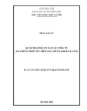 Luận án Tiến sĩ Quản trị kinh doanh: Quản trị công ty tại các công ty đại chúng niêm yết trên sàn chứng khoán Hà Nội