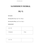 SANDIMMUN NEORAL (Kỳ 1)