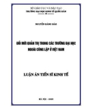 Luận án Tiến sĩ Kinh tế: Đổi mới quản trị trong các trường đại học ngoài công lập ở Việt Nam