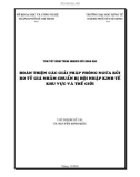 Tóm tắt công trình nghiên cứu khoa học: Hoàn thiện các giải pháp phòng ngừa rủi ro tỷ giá nhằm chuẩn bị hội nhập kinh tế khu vực và thế giới