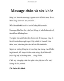 Massage chân và sức khỏe