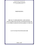Luận văn Thạc sĩ: Hiệu quả của kiểm định chất lượng giáo dục trường đại học đối với công tác hỗ trợ việc học tập của người học tại một số trường đại học của Việt Nam