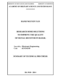 Summary of technical phd thesis: Research some solutions to improve the quality of signal receiver in radar