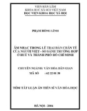 Tóm tắt Luận án Tiến sĩ: Âm nhạc trong lễ Trai đàn chẩn tế của người Việt - So sánh trường hợp ở Huế và Thành phố Hồ Chí Minh