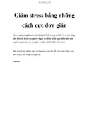 Giảm stress bằng những cách cực đơn giản