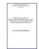 Luận án tiến sĩ Kinh tế: Nghiên cứu tác động của tính đa dạng nhóm đến kết quả làm việc nhóm trong các doanh nghiệp ngành Công nghệ thông tin ở Việt Nam