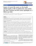 báo cáo khoa học: Impact of recent life events on the health related quality of life of adolescents and youths: the role of gender and life events typologies in a follow-up study