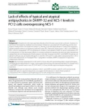 Báo cáo khoa hoc: Lack of effects of typical and atypical antipsychotics in DARPP-32 and NCS-1 levels in PC12 cells overexpressing NCS-1