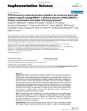 báo cáo khoa học: IMPLEmenting a clinical practice guideline for acute low back pain evidence-based manageMENT in general practice (IMPLEMENT): Cluster randomised controlled trial study protocol