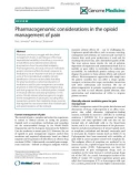 báo cáo khoa học: Pharmacogenomic considerations in the opioid management of pain