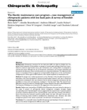 Báo cáo y học: The Nordic maintenance care program – case management of chiropractic patients with low back pain: A survey of Swedish chiropractors