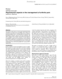 Báo cáo y học: Psychosocial aspects in the management of arthritis pain