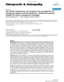 Báo cáo y học: The Nordic maintenance care program: case management of chiropractic patients with low back pain – defining the patients suitable for various management strategies