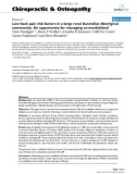 Báo cáo y học: Low back pain risk factors in a large rural Australian Aboriginal community. An opportunity for managing co-morbiditie