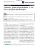 báo cáo khoa học: The trainees' perspective on developing an endof-grant knowledge translation plan