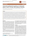 Báo cáo khoa học: Late-onset peritoneal recurrence of advanced gastric cancer 20 years after primary resection