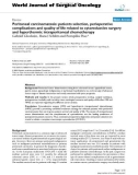 Báo cáo khoa học: Peritoneal carcinomatosis: patients selection, perioperative complications and quality of life related to cytoreductive surgery and hyperthermic intraperitoneal chemotherapy