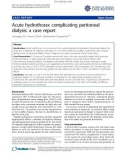 báo cáo khoa học: Acute hydrothorax complicating peritoneal dialysis: a case report