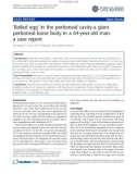 Báo cáo khoa học: 'Boiled egg' in the peritoneal cavity-a giant peritoneal loose body in a 64-year-old man: a case report