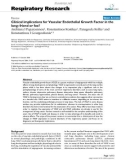 Báo cáo y học: Clinical implications for Vascular Endothelial Growth Factor in the lung: friend or foe?