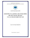 Luận văn Thạc sĩ Kinh tế: Ảnh hưởng của lạm phát, chu kỳ hoạt động đến việc nắm giữ tiền mặt của các doanh nghiệp Việt Nam