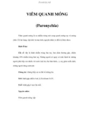 VIÊM QUANH MÓNG (Paronychia) Viêm quanh móng là sự nhiễm trùng mô xung quanh móng tay