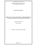 Tóm tắt Luận án tiến sĩ Địa chất: Nghiên cứu và dự báo ảnh hưởng của Biến đổi khí hậu và nước biển dâng đến nước dưới đất ở Thái Bình