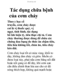 Tác dụng chữa bệnh của cơm cháy