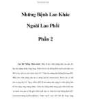 Những Bệnh Lao Khác Ngoài Lao Phổi Phần 2