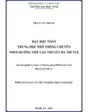 Tóm tắt Luận án tiến sĩ Khoa học giáo dục: Dạy học toán trung học phổ thông chuyên theo hướng tiếp cận thuyết đa trí tuệ