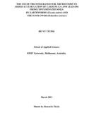 Master's thesis of Applied Sciences: The use of the integrated soil microcosms to assess accumulation of caesium (Cs) and lead (Pb) from contaminated soils by earthworms (Eisenia andrei) and the sunflower (Helianthus annuus)