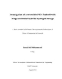 Master's thesis of Engineering: Investigation of a reversible PEM fuel cell with integrated metal-hydride hydrogen storage