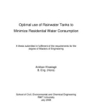 Master's thesis of Engineering: Optimal use of rainwater tanks to minimize residential water consumption