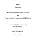 Master's thesis of Engineering: Stability of nano-emulsions produced by phase inversion temperature (PIT) method