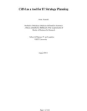 Bachelor's thesis of Business (Business Information Systems): CRM as a tool for IT strategy planning